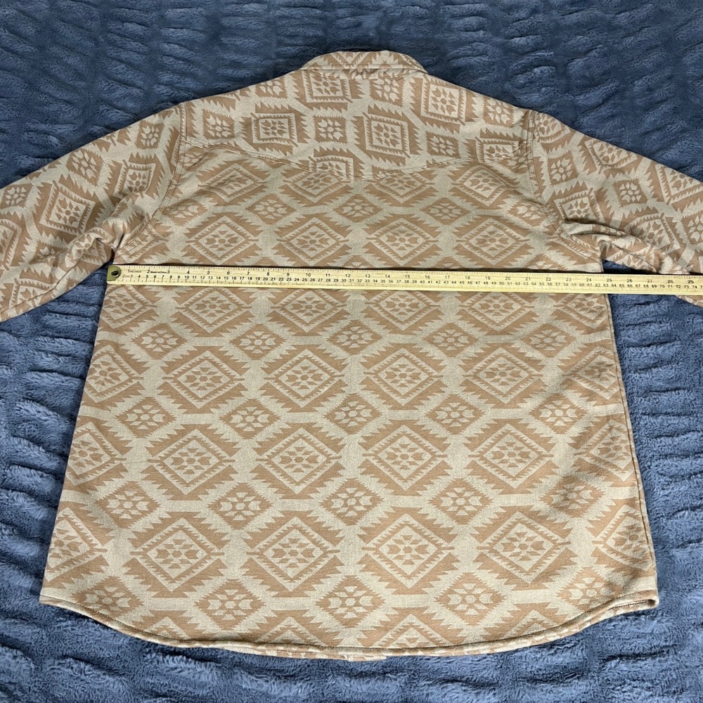 Cody James Mens XL Tan Aztec Southwestern Fleece Lined Western Shirt Jacket - Picture 6 of 8